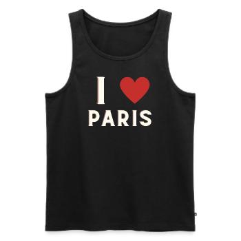 I love Paris - Männer Premium Bio Tank Top - Schwarz - Vorne - Michal (187cm)