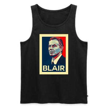 Tony Blair Politique britannique - Débardeur bio Premium Homme - noir - Devant - AI Model Male 178 light (178cm)