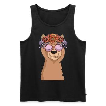 Coole Sonnenbrille Blumen Lama Geschenk Alpaka - Männer Premium Bio Tank Top - Schwarz - Vorne - Michal (187cm)