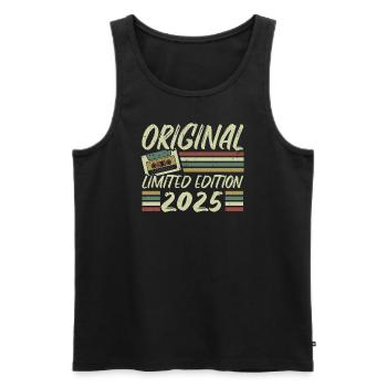 Jahrgang 2025 Retro Geburtstagsgeschenk 2025 - Männer Premium Bio Tank Top - Schwarz - Vorne - AI Model Male 178 light (178cm)