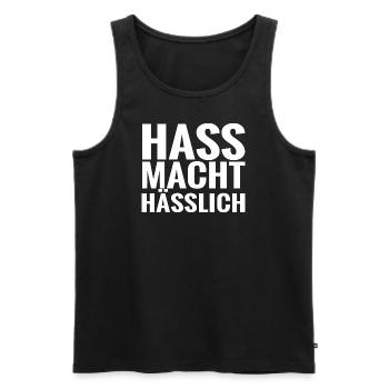 Hass macht hässlich - Männer Premium Bio Tank Top - Schwarz - Vorne - Michal (187cm)