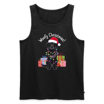 Dog Christmas Funny Labrador Fairy Lights - Men's Premium Organic Tank Top - black - Front - Michal (187cm)