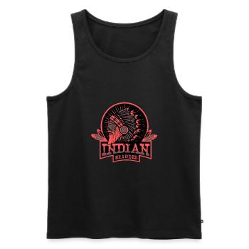 INDIAN BEARDED - Männer Premium Bio Tank Top - Schwarz - Vorne - AI Model Male 178 light (178cm)