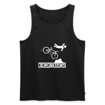 I do my own Stunts - Männer Premium Bio Tank Top - Schwarz - Vorne - AI Model Male 178 light (178cm)