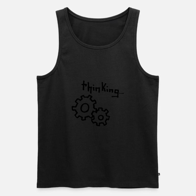 thinking - Männer Premium Bio Tank Top - Schwarz