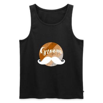 Groom mustache - Männer Premium Bio Tank Top - Schwarz - Vorne - AI Model Male 178 light (178cm)