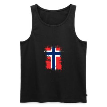 Norwegen Flagge Kunst - Männer Premium Bio Tank Top - Schwarz - Vorne - AI Model Male 178 light (178cm)