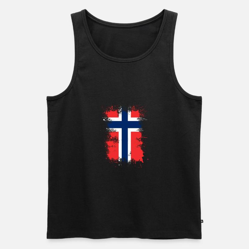 Norwegen Flagge Kunst - Männer Premium Bio Tank Top - Schwarz