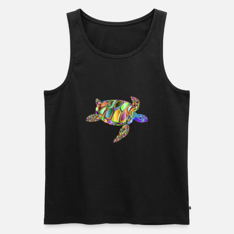 Schildkröte / REGENBOGEN-TURTEL - Männer Premium Bio Tank Top - Schwarz
