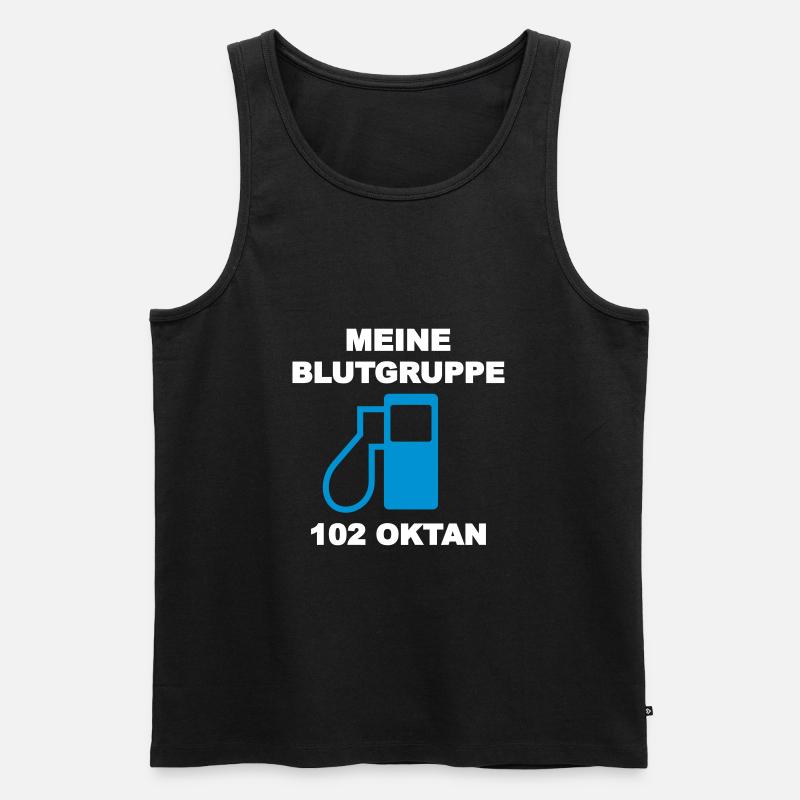 Blutgruppe 102 Oktan - Männer Premium Bio Tank Top - Schwarz