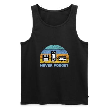 Never Forget Disketten und Kassetten Nostalgie - Männer Premium Bio Tank Top - Schwarz - Vorne - AI Model Male 178 light (178cm)