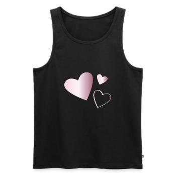 Two Hearts Tourmaline Pink - Men's Premium Organic Tank Top - black - Front - AI Model Male 178 light (178cm)