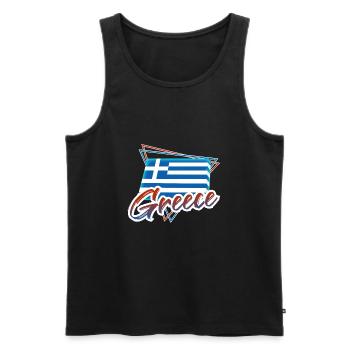 Griechenland - Männer Premium Bio Tank Top - Schwarz - Vorne - AI Model Male 178 light (178cm)