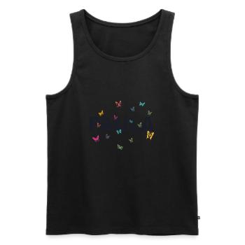 Paula - Joli nom avec les papillons, les filles - Débardeur bio Premium Homme - noir - Devant - AI Model Male 178 light (178cm)