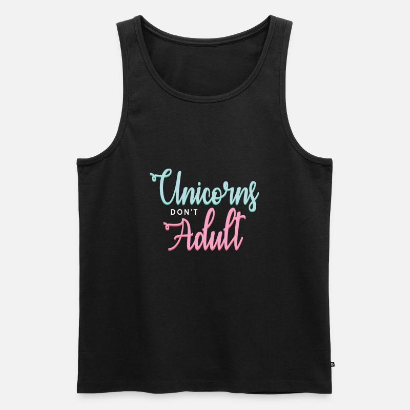 Einhörner werden nicht erwachsen - Männer Premium Bio Tank Top - Schwarz