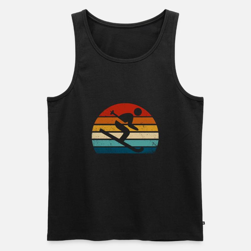 Retro-Ski - Männer Premium Bio Tank Top - Schwarz