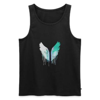 ailes d’ange, ailes, ailes d’ange, coloré, graffiti - Débardeur bio Premium Homme - noir - Devant - Michal (187cm)