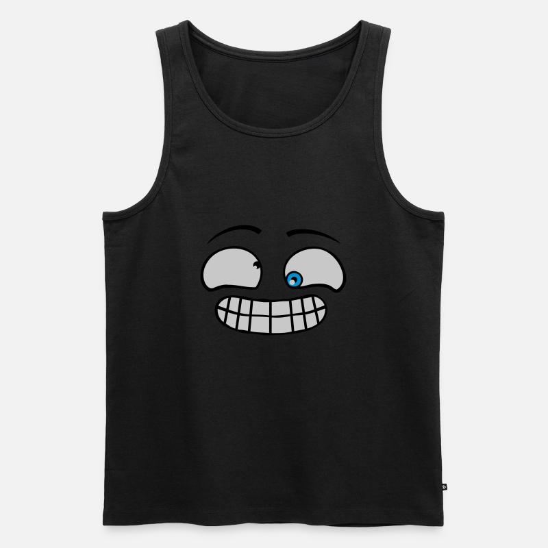 Freches Grimasse Gesicht - Männer Premium Bio Tank Top - Schwarz