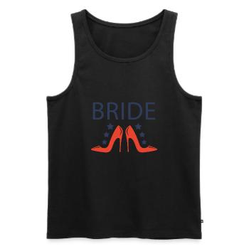 La mariée. Mariage. EVJF. Idée cadeau. - Débardeur bio Premium Homme - noir - Devant - Michal (187cm)