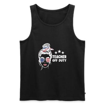 Teacher Off Duty Lehrer außer Dienst - Männer Premium Bio Tank Top - Schwarz - Vorne - AI Model Male 178 light (178cm)