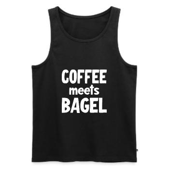 Le café rencontre Bagel - Débardeur bio Premium Homme - noir - Devant - Michal (187cm)