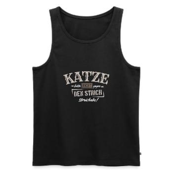 Katze nicht gegen den Strich streicheln - Männer Premium Bio Tank Top - Schwarz - Vorne - AI Model Male 178 light (178cm)