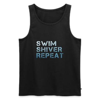 Eisbaden Neujahrsschwimmen Swim Shiver Repeat - Männer Premium Bio Tank Top - Schwarz - Vorne - AI Model Male 178 light (178cm)