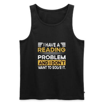 Reading is my hobby - Men's Premium Organic Tank Top - black - Front - AI Model Male 178 light (178cm)