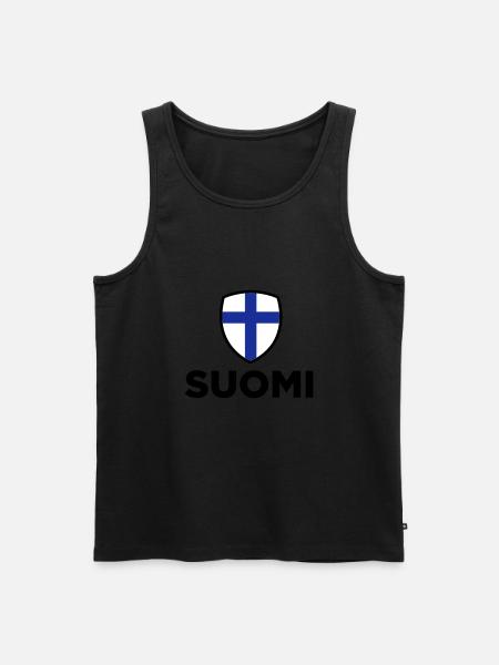 National Flag of Finland - Men's Premium Organic Tank Top - black