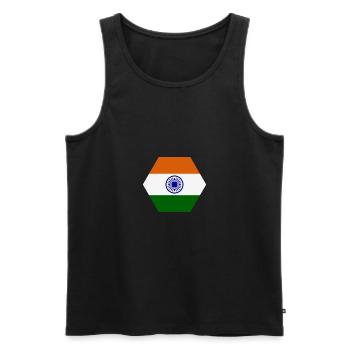 india flag - Men's Premium Organic Tank Top - black - Front - Michal (187cm)