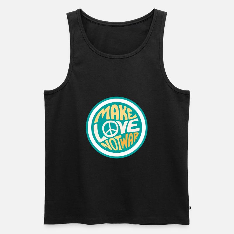Make Love Not War - Männer Premium Bio Tank Top - Schwarz