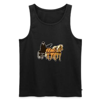 Kutsche Haflinger Zweispänner Lustig Geschenk - Männer Premium Bio Tank Top - Schwarz - Vorne - Michal (187cm)
