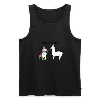 Unicorn and llama - Men's Premium Organic Tank Top - black - Front - Michal (187cm)
