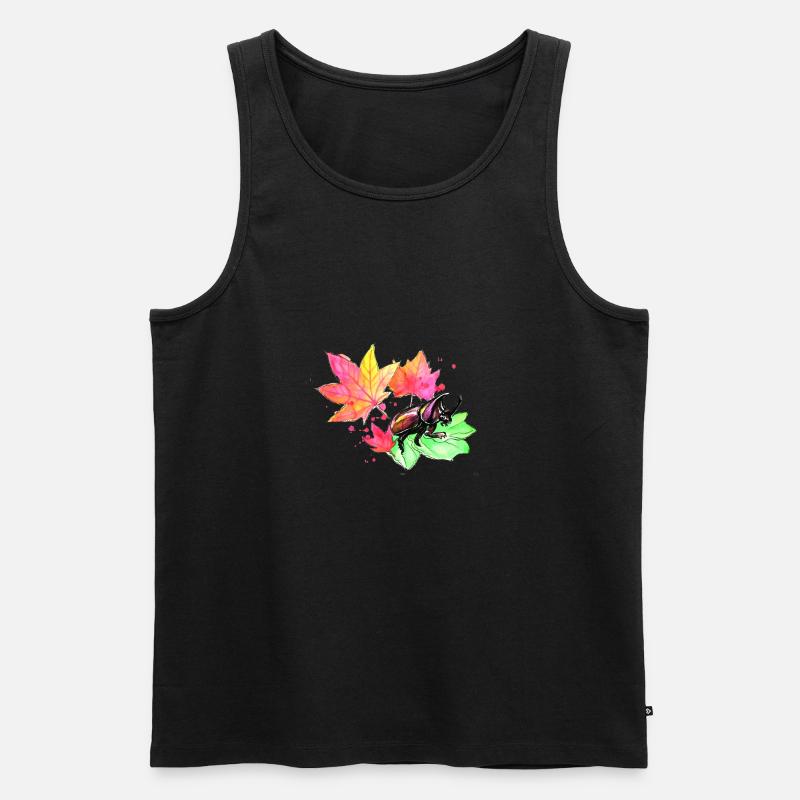 Hirschkäfer im Herbst - Männer Premium Bio Tank Top - Schwarz