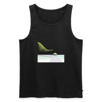 Ecoute les Maldives m'appellent ! - Débardeur bio Premium Homme - noir - Devant - AI Model Male 178 light (178cm)