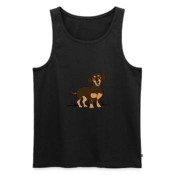 Dackel, Hund - Männer Premium Bio Tank Top - Schwarz - Vorne - AI Model Male 178 light (178cm)