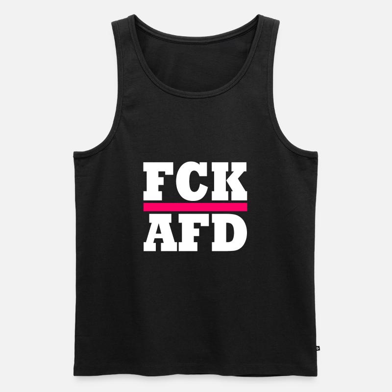 Fck afd - Männer Premium Bio Tank Top - Schwarz