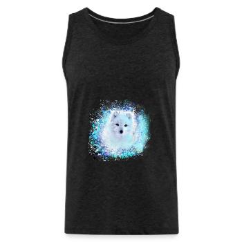blau ,polarfuchs, fuchs, weiss ,aquarell ,malerei - Männer Premium Bio Tank Top - Anthrazit - Vorne - Alexander (188cm)