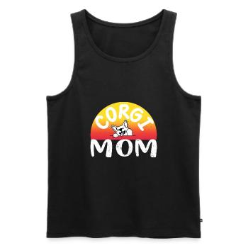 Corgi Maman - Débardeur bio Premium Homme - noir - Devant - Michal (187cm)