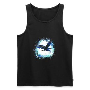 Adler,hellblau,fliegen, Illustration,vogel, mint - Männer Premium Bio Tank Top - Schwarz - Vorne - AI Model Male 178 light (178cm)