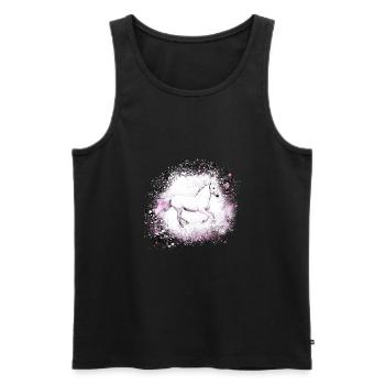 Pferd,schimmel, pink, Graffiti, Malerei, rosa - Männer Premium Bio Tank Top - Schwarz - Vorne - AI Model Male 178 light (178cm)