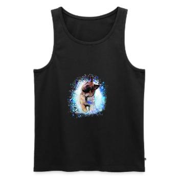 german shepherd,dog,graffiti, German shepherd dog, - Men's Premium Organic Tank Top - black - Front - AI Model Male 178 light (178cm)