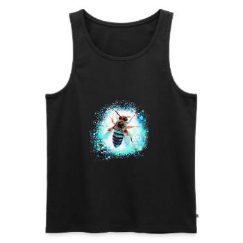 bee, wasp, insect, fly, graffiti, painting - Men's Premium Organic Tank Top - black - Front - AI Model Male 178 light (178cm)