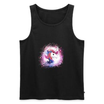 einhorn ,kopf, rosa,pferd, graffiti,malerei - Männer Premium Bio Tank Top - Schwarz - Vorne - Michal (187cm)