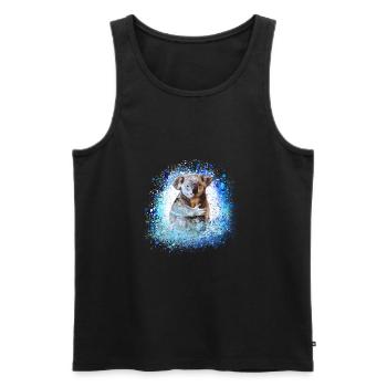koala ,blau,graffiti,malerei,koala bär - Männer Premium Bio Tank Top - Schwarz - Vorne - Michal (187cm)