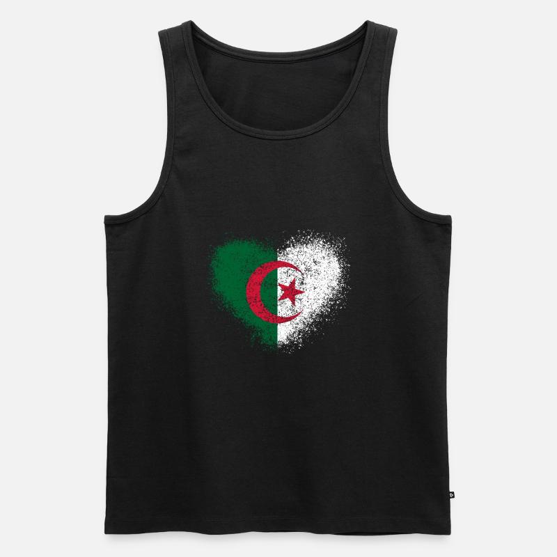 Algerien - Männer Premium Bio Tank Top - Schwarz