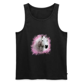 pferd ,schimmel ,graffiti , malerei,weisses pferd, - Männer Premium Bio Tank Top - Schwarz - Vorne - AI Model Male 178 light (178cm)