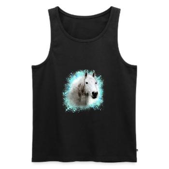 pferd ,schimmel ,graffiti , malerei,weisses pferd, - Männer Premium Bio Tank Top - Schwarz - Vorne - AI Model Male 178 light (178cm)