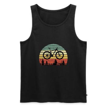Mountain bike MTB Mountainbike Retro Vintage - Männer Premium Bio Tank Top - Schwarz - Vorne - AI Model Male 178 light (178cm)