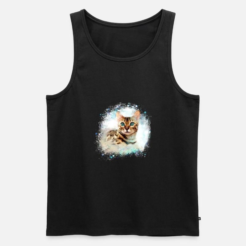 bengalkatze,katze,bengal,graffiti,malerei - Männer Premium Bio Tank Top - Schwarz